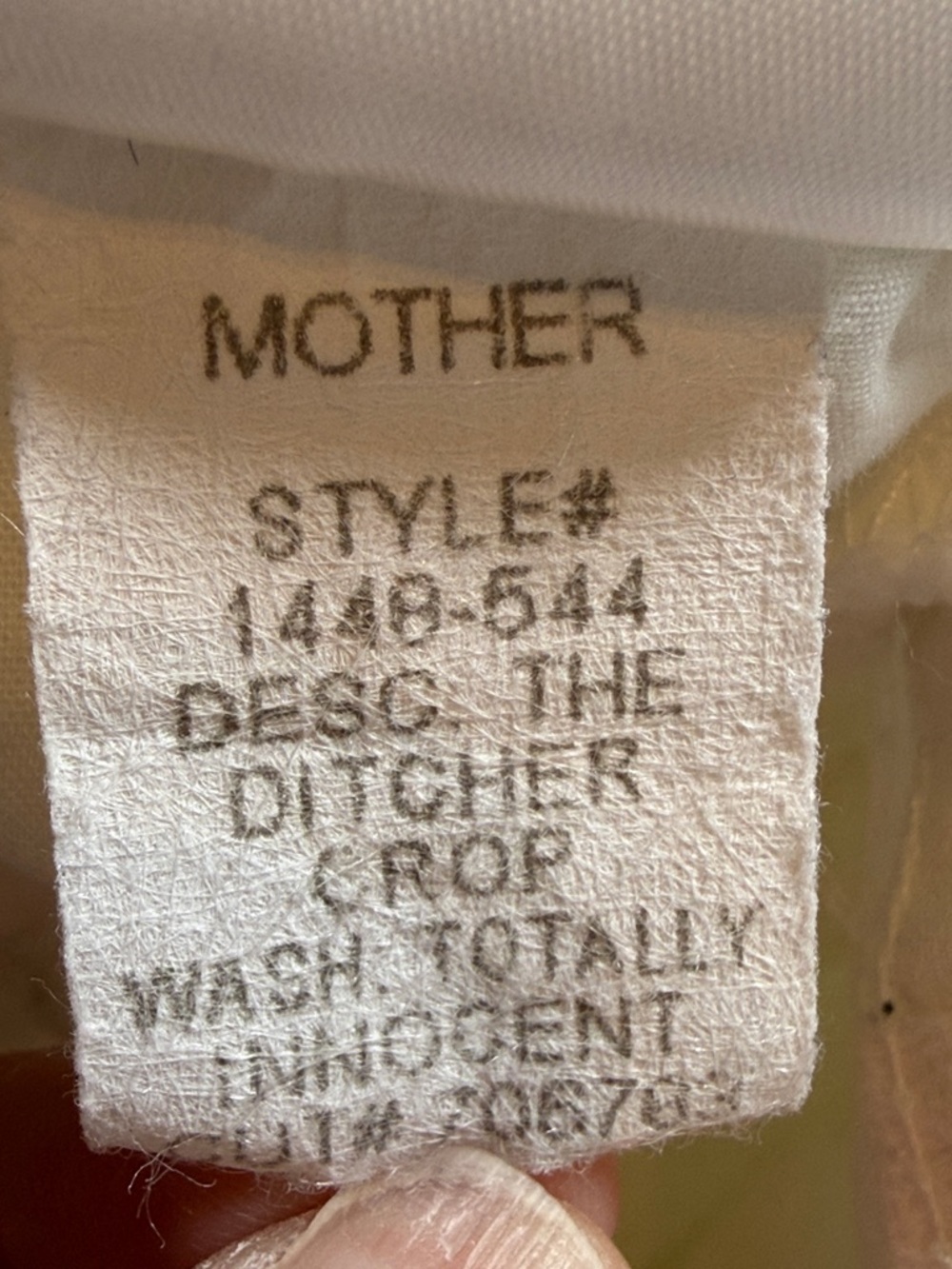 MOTHER SUPERIOR The Ditcher Crop in Totally Innocent Size 26 - Picture 10 of 16